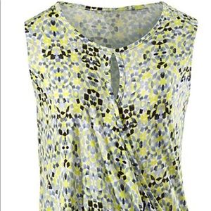 CAbi Lemon Lime Kaleidoscope Crossover Tank NWOT